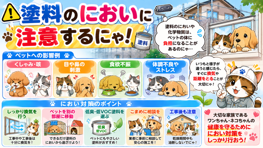ペットと暮らすご家庭必見‼外壁塗装工事でペットに対する注意点と安心対策‼の参考画像
