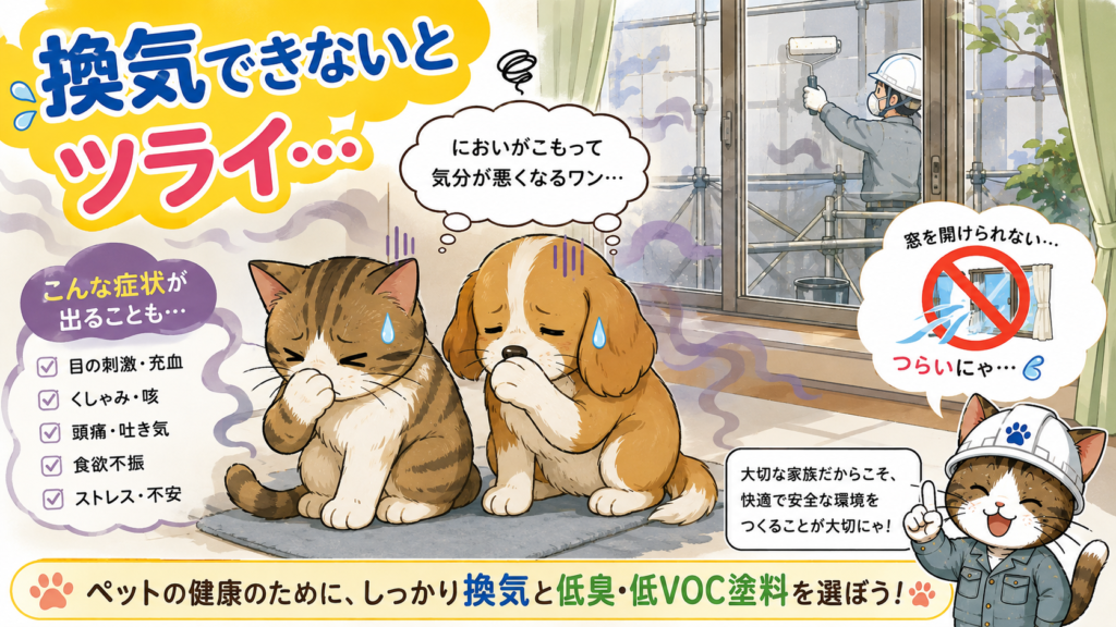 ペットと暮らすご家庭必見‼外壁塗装工事でペットに対する注意点と安心対策‼の参考画像