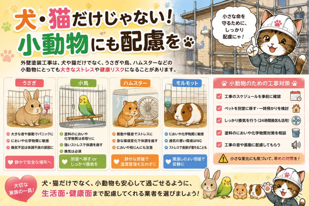 ペットと暮らすご家庭必見‼外壁塗装工事でペットに対する注意点と安心対策‼の参考画像