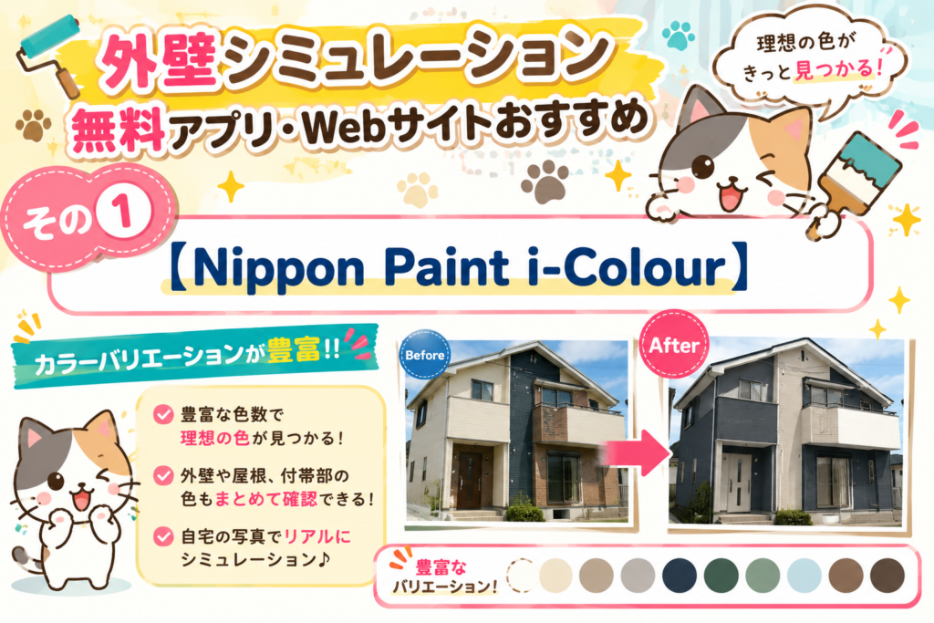 大東市・四條畷市で外壁の色に悩まれている方必見！外壁カラーシミュレーション無料アプリ・Webサイトおすすめ5選の参考画像