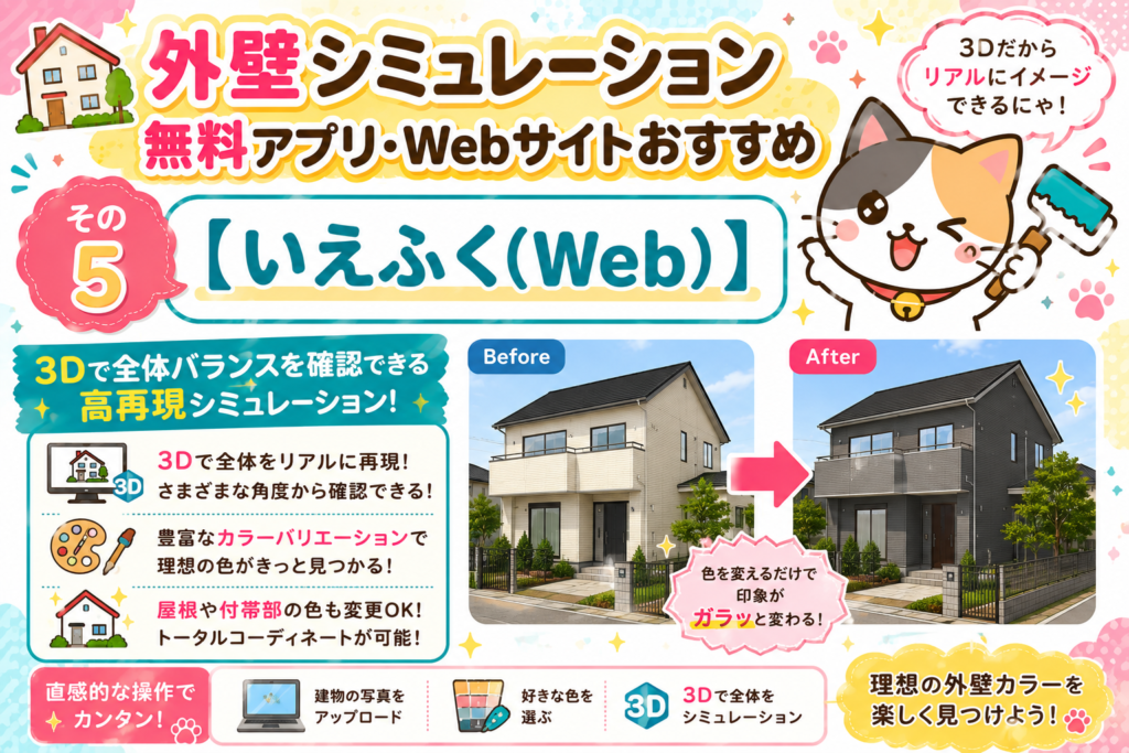 大東市・四條畷市で外壁の色に悩まれている方必見！外壁カラーシミュレーション無料アプリ・Webサイトおすすめ5選の参考画像
