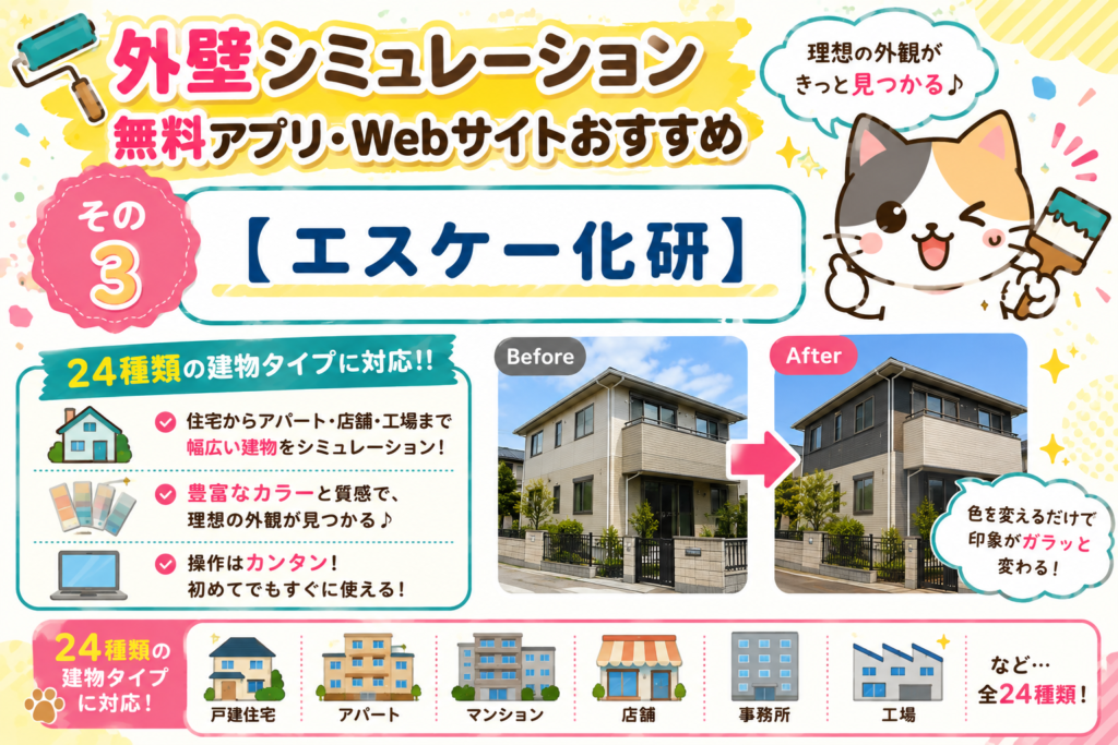 大東市・四條畷市で外壁の色に悩まれている方必見！外壁カラーシミュレーション無料アプリ・Webサイトおすすめ5選の参考画像